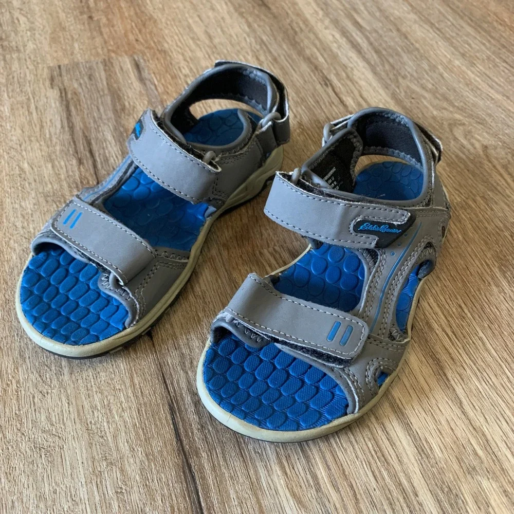 Eddie Bauer Rocky River water hiking sandals in blue grey - size 12 toddler